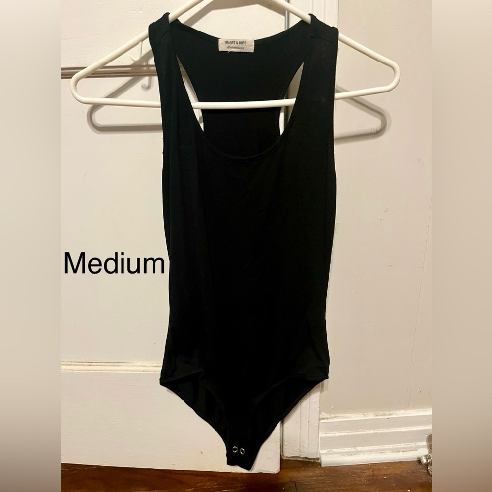 Black Sleeveless Bodysuit - Medium